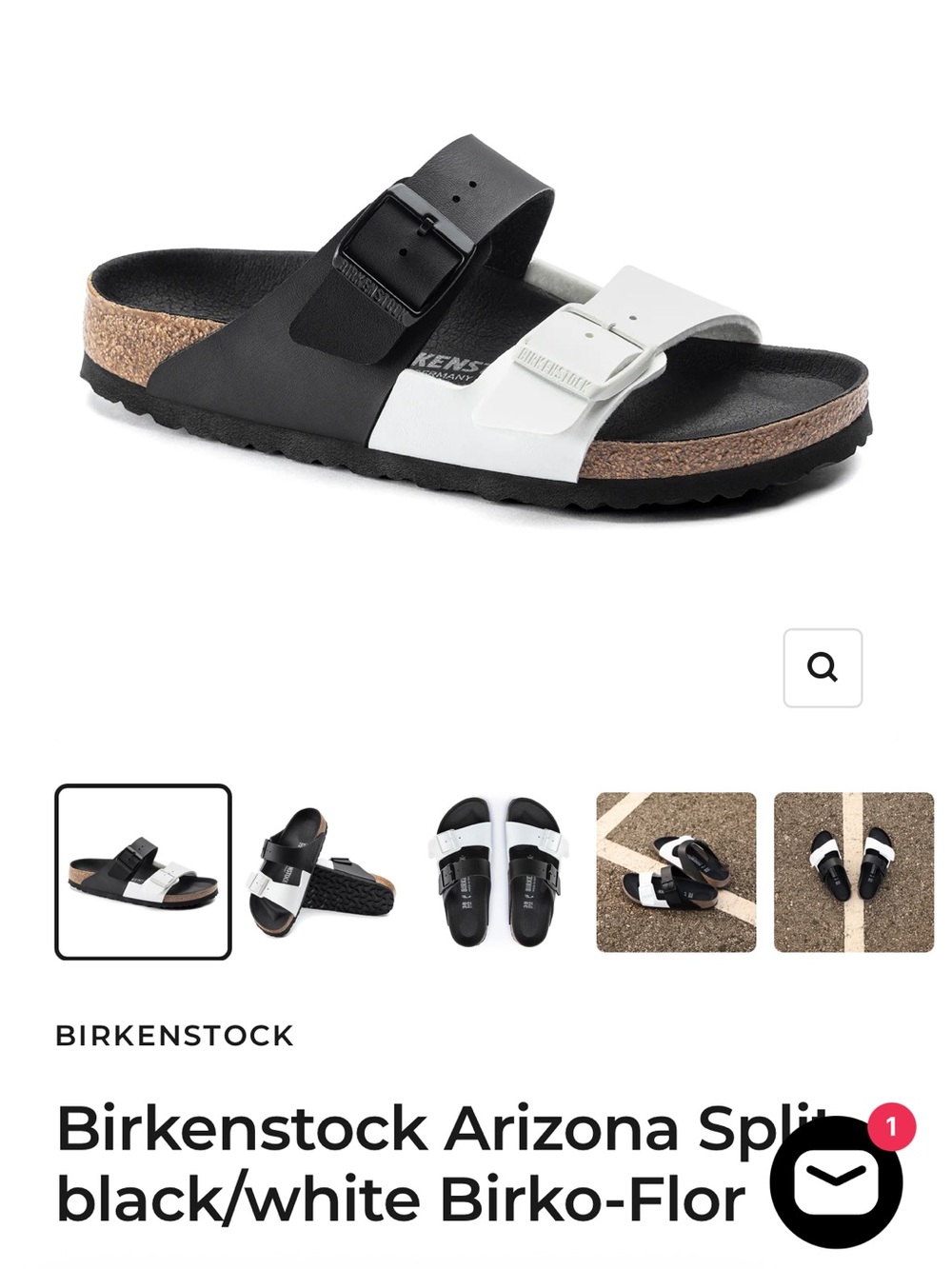 Birkenstock Arizona Split Black/White Sandal
